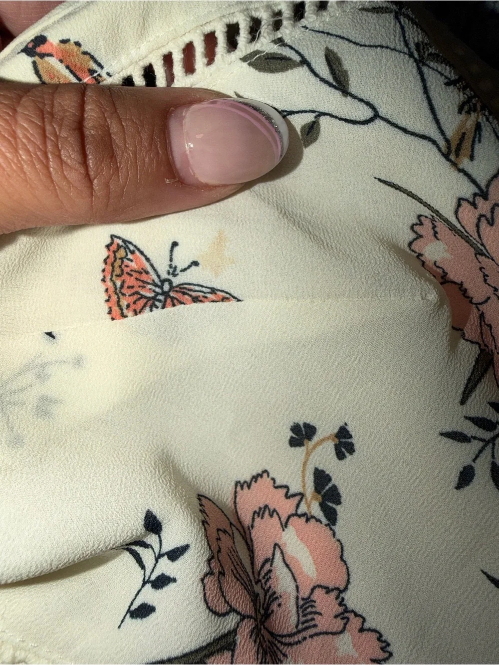 Abercrombie & Fitch Cream Maxi Dress with Pink Floral Print